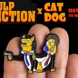 Cartoon 1990's Cult Film Cat Enamel Lapel Hat Pin