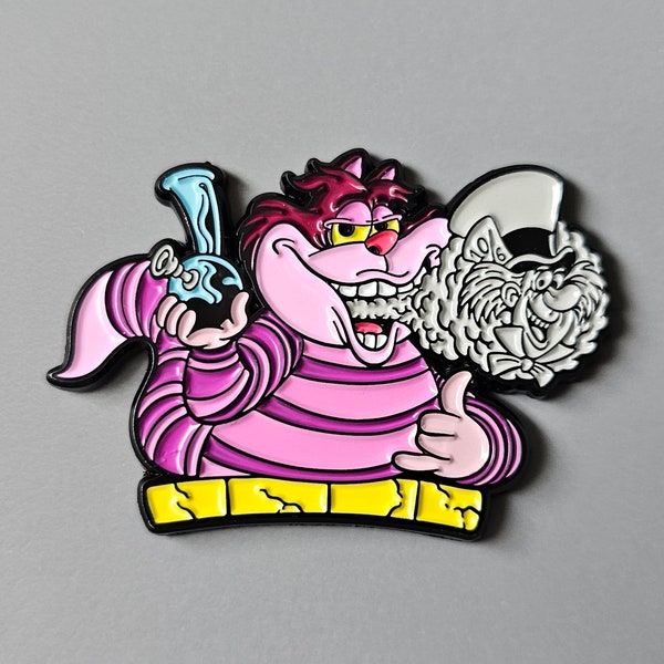 10 Pack of Cheshire Cat Mad Hatter Cartoon Metal Enamel Lapel Hat Pins Wholesale Pin Lot