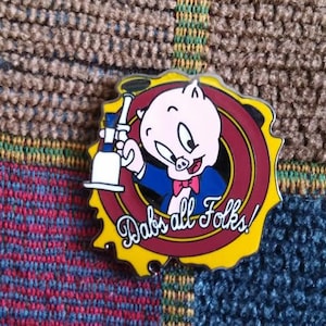That's All Folks Porky - Pin para sombrero de solapa esmaltado con dibujos animados clásicos