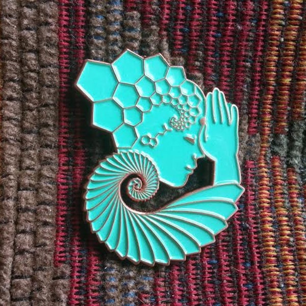 Official Light Child Project Molecule Sacred G Geometry Bass Goddess Enamel Lapel Hat Pin