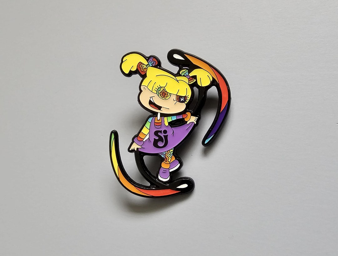 Flow Arts Toy LED Poi Cartoon Girl Raver Rave EDM Metal Enamel Lapel ...