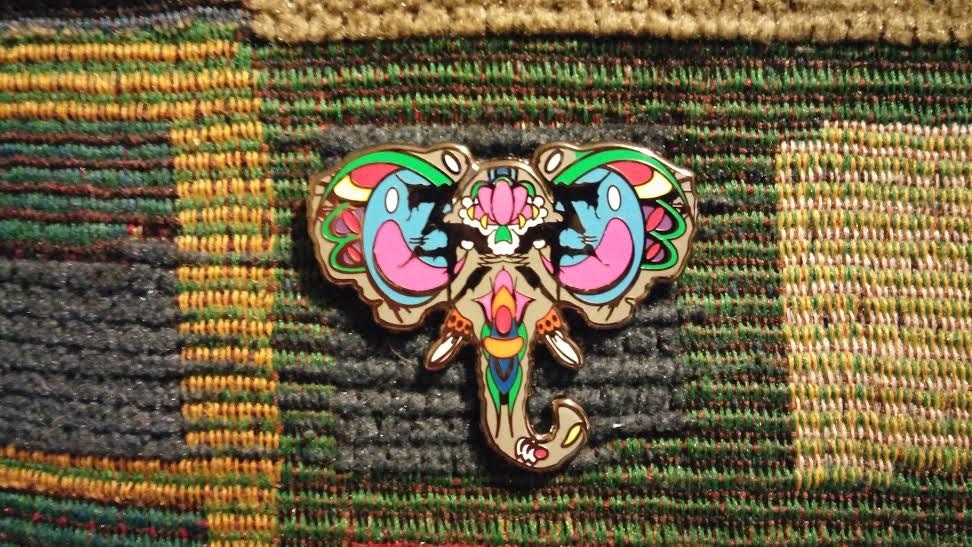 ZD Inspired Sugar Skull Elephant Spirit Animal Lapel Hat Pin