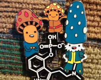 Molecule Mushroom War Fungi Molecule Lapel Hat Pin