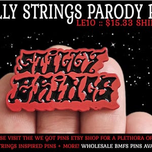 BMFS Red & Black Stilly Brings Parody Enamel Metal Lapel Hat Pin