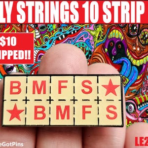 BMFS Red Star 10 Strip Blotter Look Metal Enamel Lapel Pin
