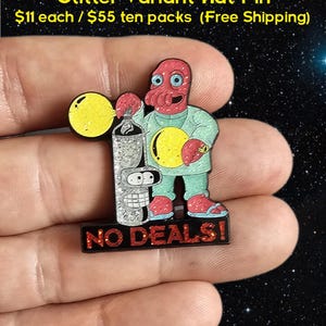 10 Pack of No Deals Balloon Alien Cartoon Glitter Variant Enamel Lapel Hat Pins Wholesale Pin Lot