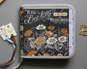 Bolsa para proyectos de punto de cruz, kit de costura a mano, almacenamiento de bordado, organización de hilo para viajes