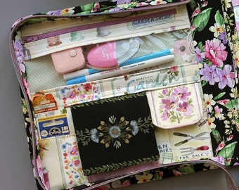 Needlework Project Case Organizer Bag Sewing Tools Storage Travel Needle Holder Cross Stitch Embroidery Quilting Keeper Q Snap 8" Zipper