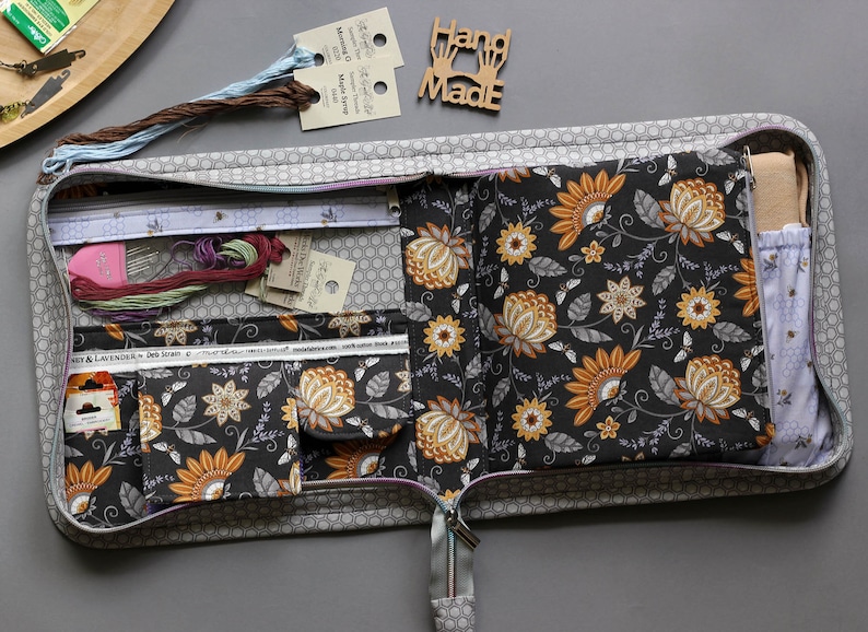 Cross Stitch Project Bag Hand Sewing Kit Embroidery Storage Travel Needlework Thread Organization image 1