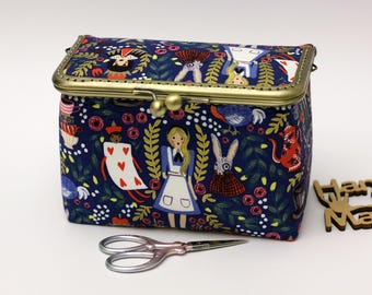 Alice Cross Stitch Project Bag, Embroidery Organizer Needlework Tools Stitcher Gift Sewing Storage Case