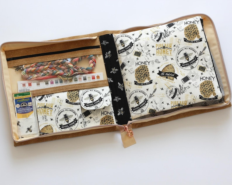Cross Stitch Project Bag Hand Sewing Kit Embroidery Storage Travel Needlework Thread Organization image 9