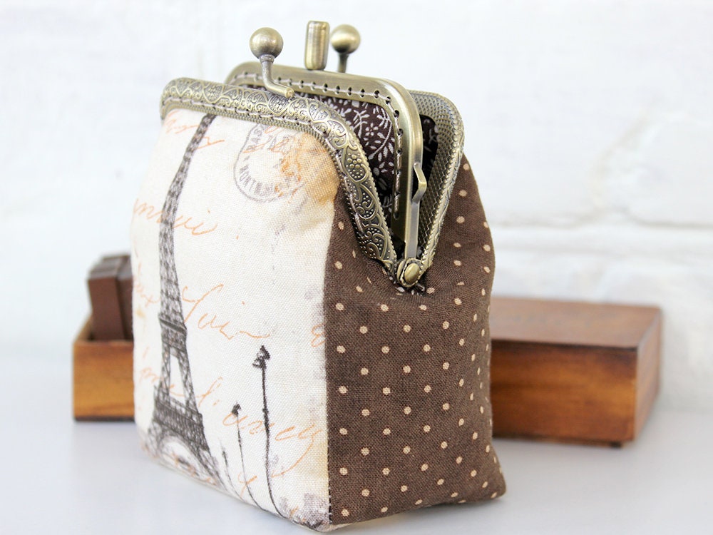 Paris Coin Purse Double Pockets Choice of Frame Shape Etsy
