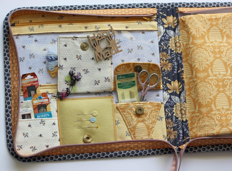 Cross Stitch Project Bag Hand Sewing Kit Embroidery Storage Travel Needlework Thread Organization image 7
