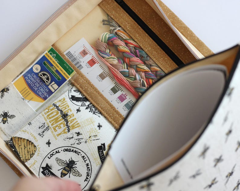 Cross Stitch Project Bag Hand Sewing Kit Embroidery Storage Travel Needlework Thread Organization image 8