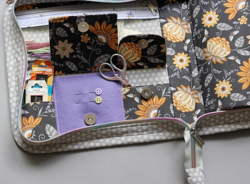 Cross Stitch Project Bag Hand Sewing Kit Embroidery Storage Travel Needlework Thread Organization image 3
