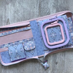 Cross Stitch Project Bag Zippered Needlework Case Craft Travel Embroidery Organizer