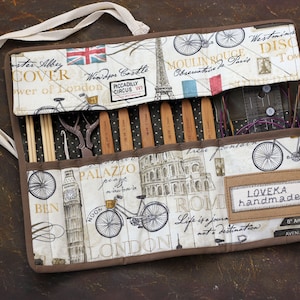 Custodia per uncinetto Borse per progetti di maglieria Borsa organizer per aghi Kit supporto per arrotolamento Custodia personalizzazione Kit da viaggio Custodia pieghevole