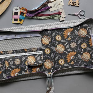 Cross Stitch Project Bag Hand Sewing Kit Embroidery Storage Travel Needlework Thread Organization image 5