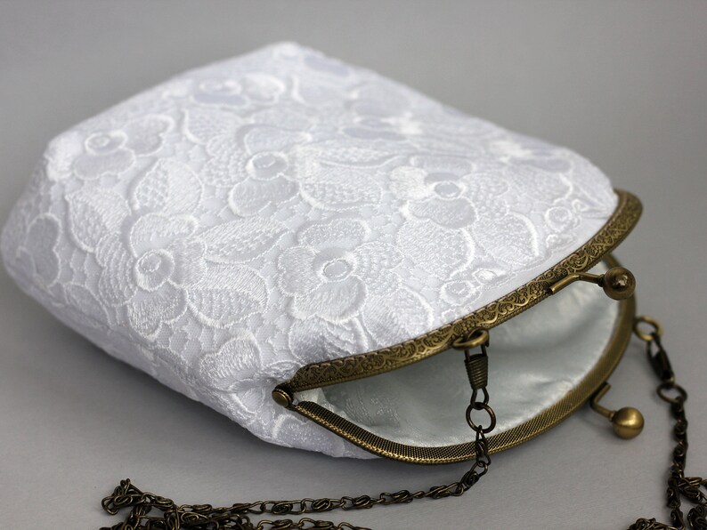 White Lace Bridesmaid Clutch Purse Wedding Bridal Clutch Etsy