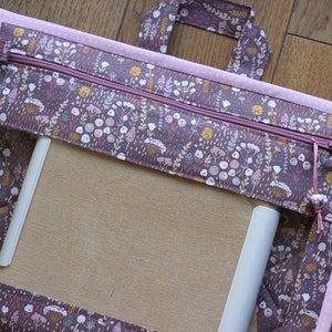 Zippered Project Bag Vinyl Needlework Cross Stitch WIP Organizer Sewing Tools Storage Travel Holder Embroidery Keeper Q Snap 8 inches