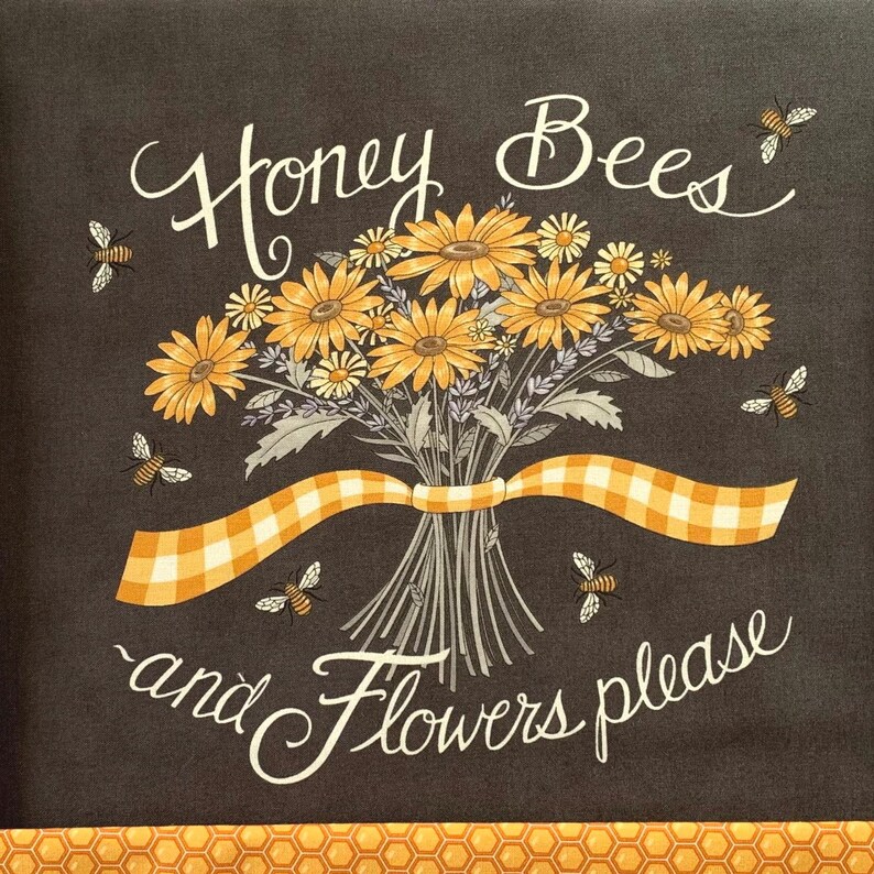 Bolsa organizadora de bordado con cremallera y ventana de vinilo para proyectos de punto de cruz en proceso. Honey Bee