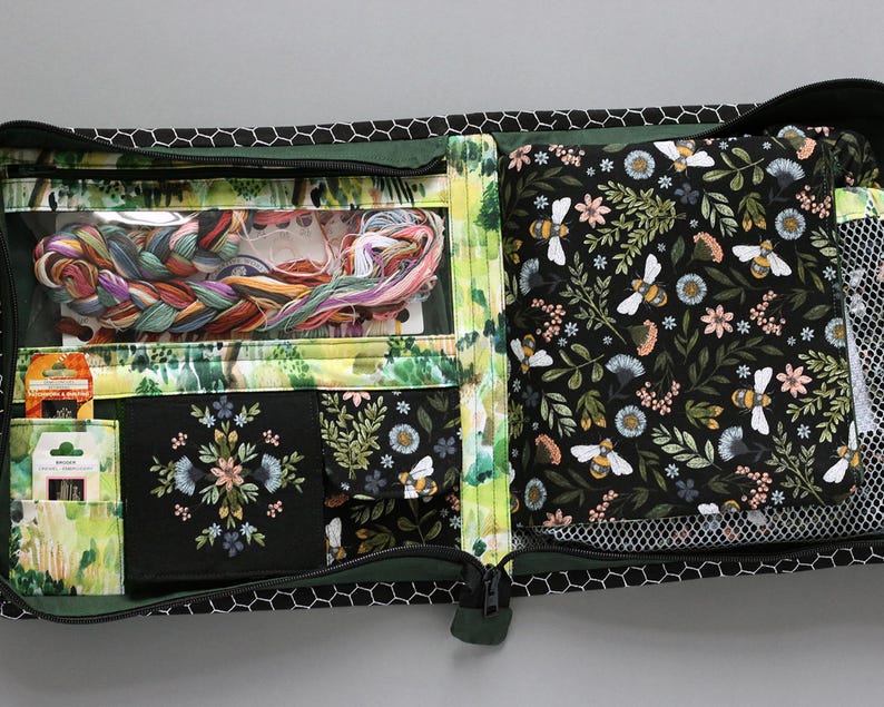 Cross Stitch Project Bag Hand Sewing Kit Embroidery Storage Travel Needlework Thread Organization image 10