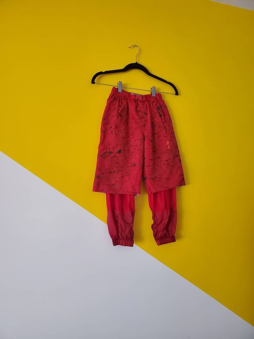 Kid's Paint Splatter Grunge Pants Red Splash Pants 6X Sportswear One of