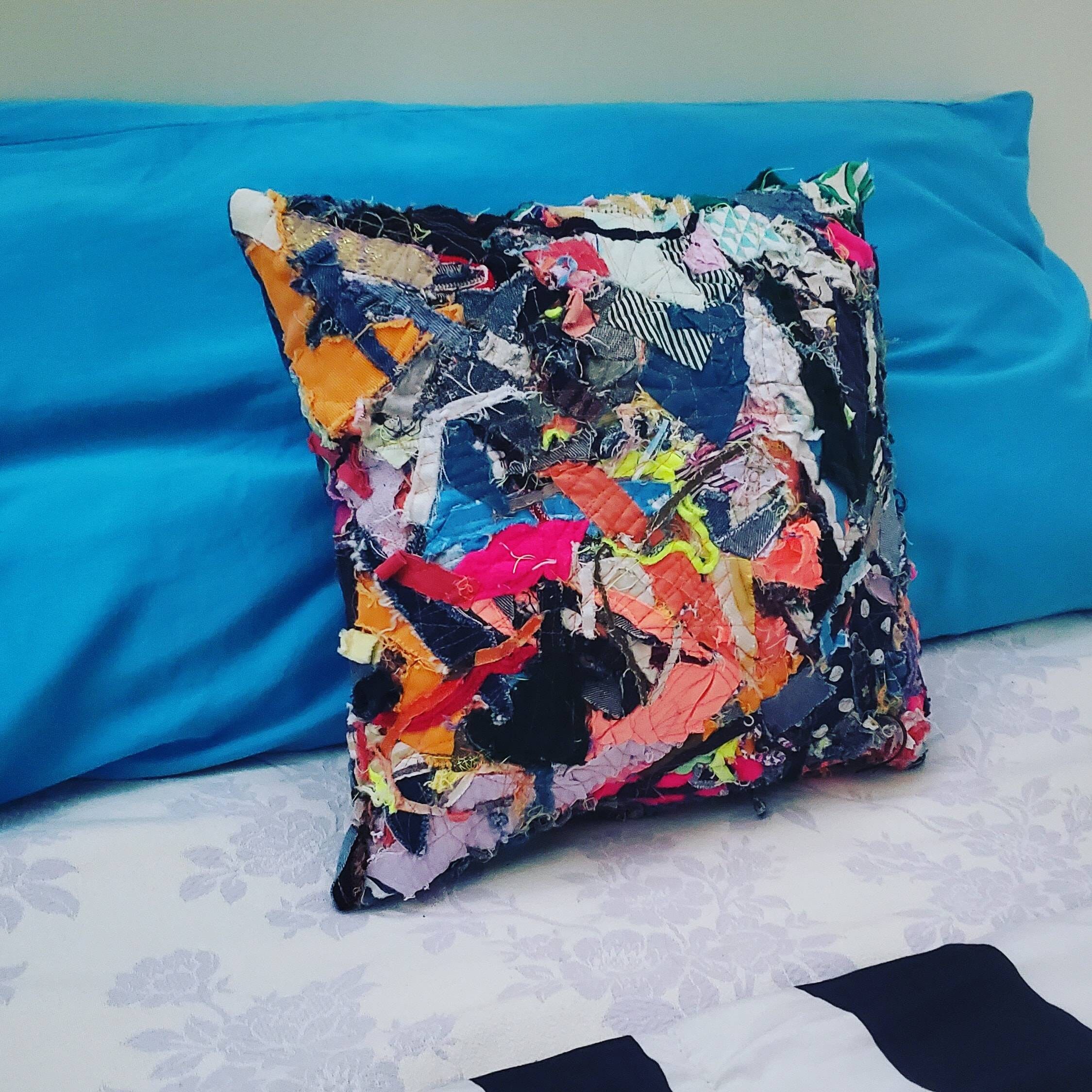 Eclectic upcycled pillow cover cushion cover 15x15 Etsy