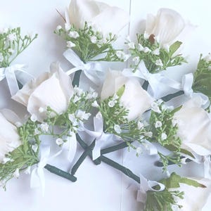 Wedding Boutonniere, Lapel Flower for Special Occasion, Artificial Prom Flower, Groom and Groomsman Silk Wedding Pin on Flower