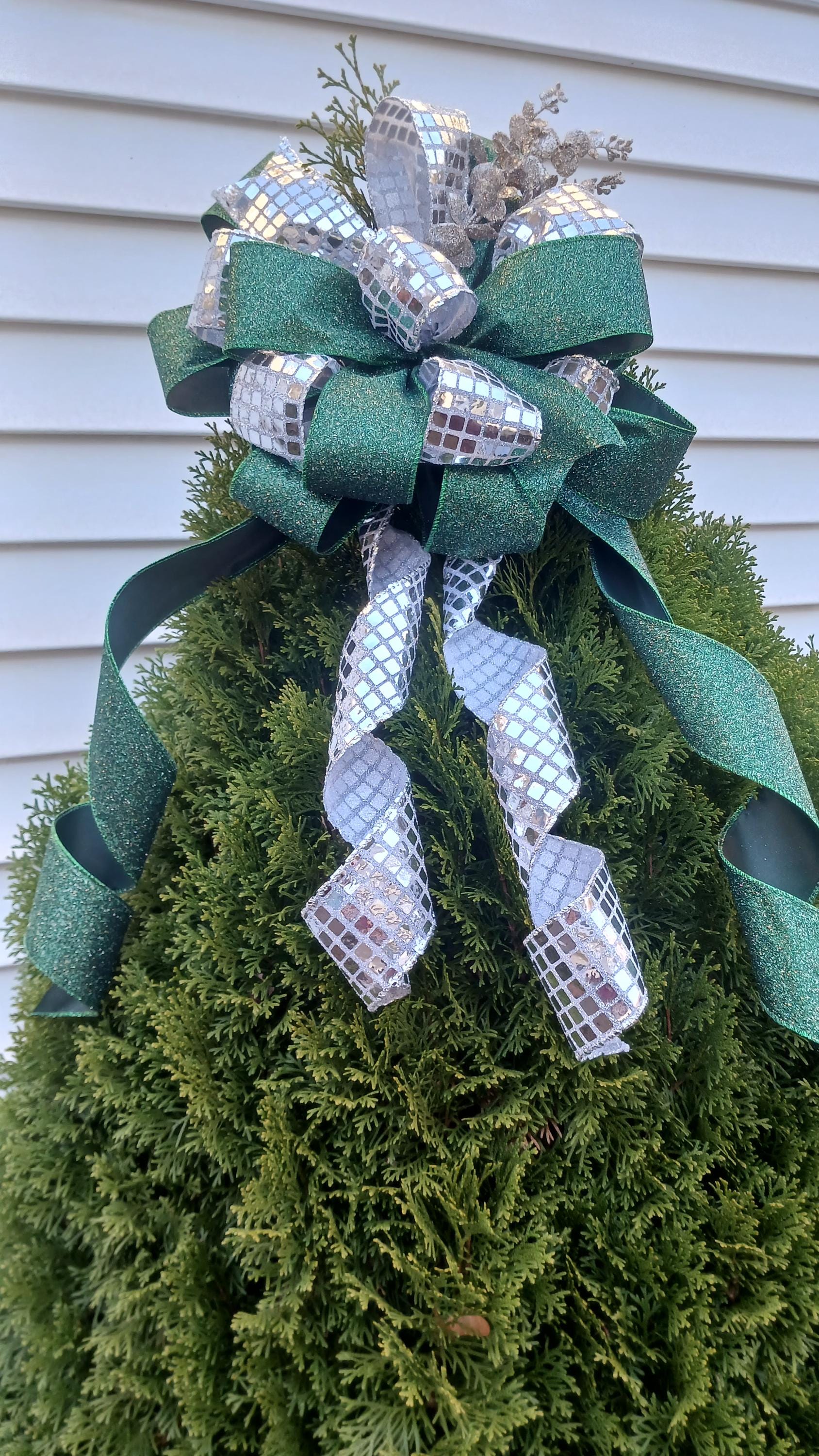 Large Christmas Tree Topper Bow: 14.5