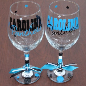 Carolina Panthers Glassware, Football, Sports Bar Glassware, Carolina Panthers Gifts, Carolina, Go Panthers image 1