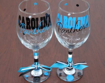 Carolina Panthers Glassware, Football, Sports Bar Glassware, Carolina Panthers Gifts, Carolina, Go Panthers!
