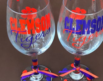 Clemson Tigers Glassware, Sports Glassware, Clemson, Tigers Gifts, Clemson Gifts, Go Tigers!!!