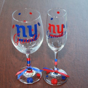 New York Giants Glassware, Sports Glassware, Football,Giants Gifts, Go Giants image 1