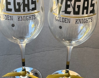 Vegas Golden Knights Glassware, Hockey, Sports, Glassware, Golden Knights Gifts, Vegas Gifts