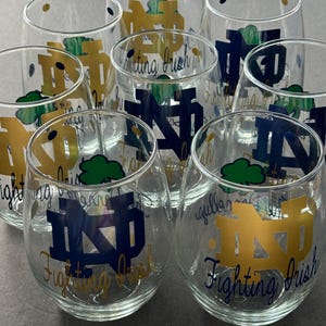 Notre Dame Glassware, Notre Dame wine, beer glass, gifts, football, Championship game