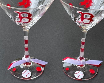 Boston Red Sox Glassware, Baseball, Red Sox Gifts, Go Red Sox, Baseball Gifts