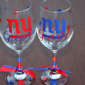 New York Giants Glassware, Sports Glassware, Football,Giants Gifts, Go Giants 1 wine glass