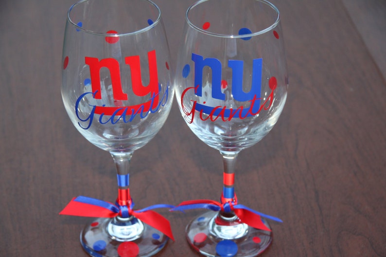 New York Giants Glassware, Sports Glassware, Football,Giants Gifts, Go Giants 1 wine glass