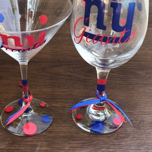 New York Giants Glassware, Sports Glassware, Football,Giants Gifts, Go Giants image 8