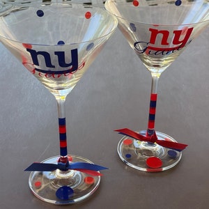 New York Giants Glassware, Sports Glassware, Football,Giants Gifts, Go Giants image 3