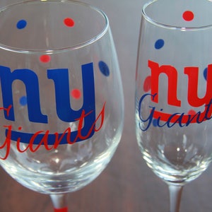 New York Giants Glassware, Sports Glassware, Football,Giants Gifts, Go Giants Champagne Flute