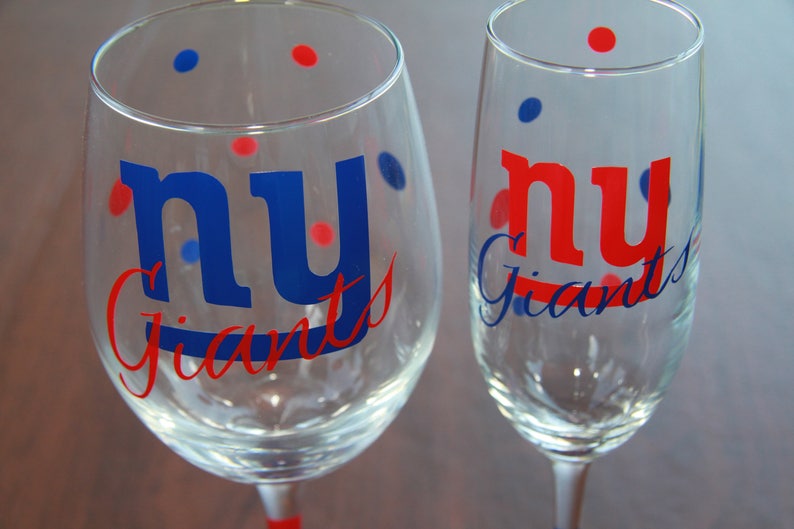 New York Giants Glassware, Sports Glassware, Football,Giants Gifts, Go Giants Champagne Flute