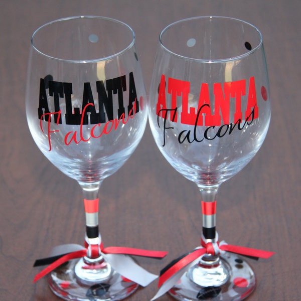 Atlanta Falcons Wine Glass, Falcons, Flacons Glassware, Falcons Gifts, Football Gifts