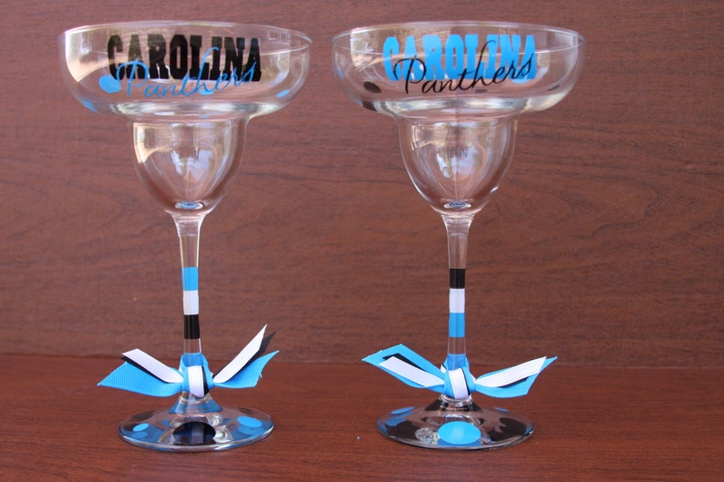 Carolina Panthers Glassware, Football, Sports Bar Glassware, Carolina Panthers Gifts, Carolina, Go Panthers Margarita glass