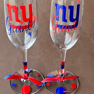 New York Giants Glassware, Sports Glassware, Football,Giants Gifts, Go Giants image 4