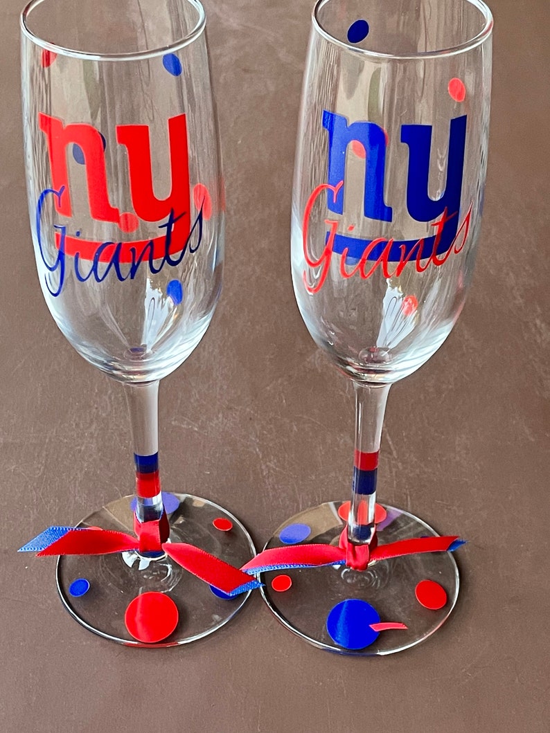 New York Giants Glassware, Sports Glassware, Football,Giants Gifts, Go Giants image 4