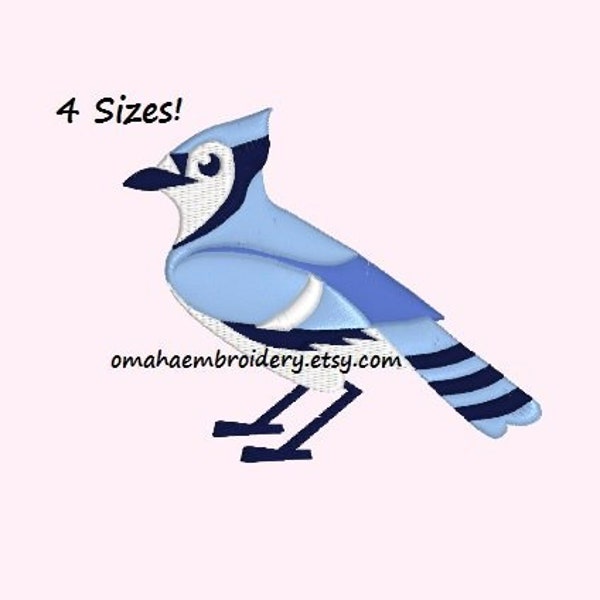 Blue Jay Machine Embroidery Design - 4 Sizes - Instant Download Design