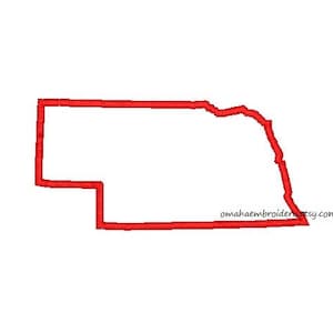 Nebraska State Applique Machine Embroidery Design - 5 Sizes - Instant Download Design