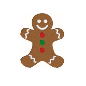 Gingerbread Man Machine Embroidery Design - 4 Sizes - Instant Download Design